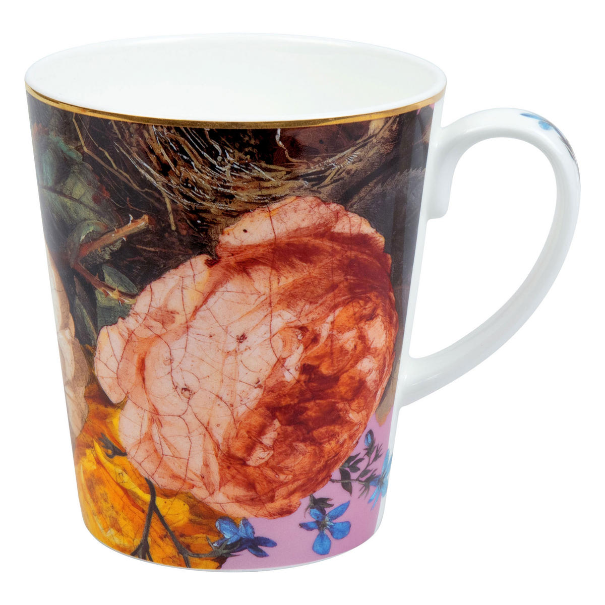 KAFFEEBECHER Wunderbar Flourish - Rose, mit Geschenkbox - Naturfarben, Keramik (0.6L) - Könitz