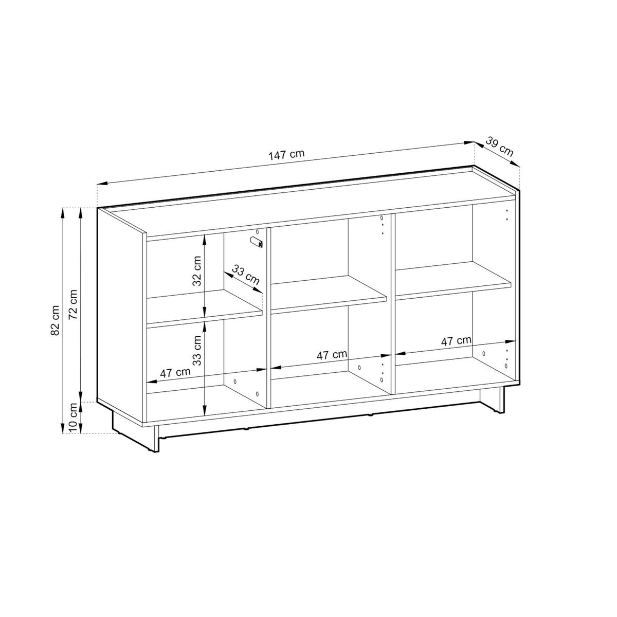 SIDEBOARD YARKER KOM1 Eiche - Eichefarben, Glas/Holzwerkstoff (147/82/39cm) - Komodee