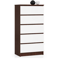 KOMMODE Dunkelbraun, Weiß 121/60/40 - Dunkelbraun/Weiß, Holzwerkstoff (60/121/40cm) - RAUMHIRSCH FURNITURE