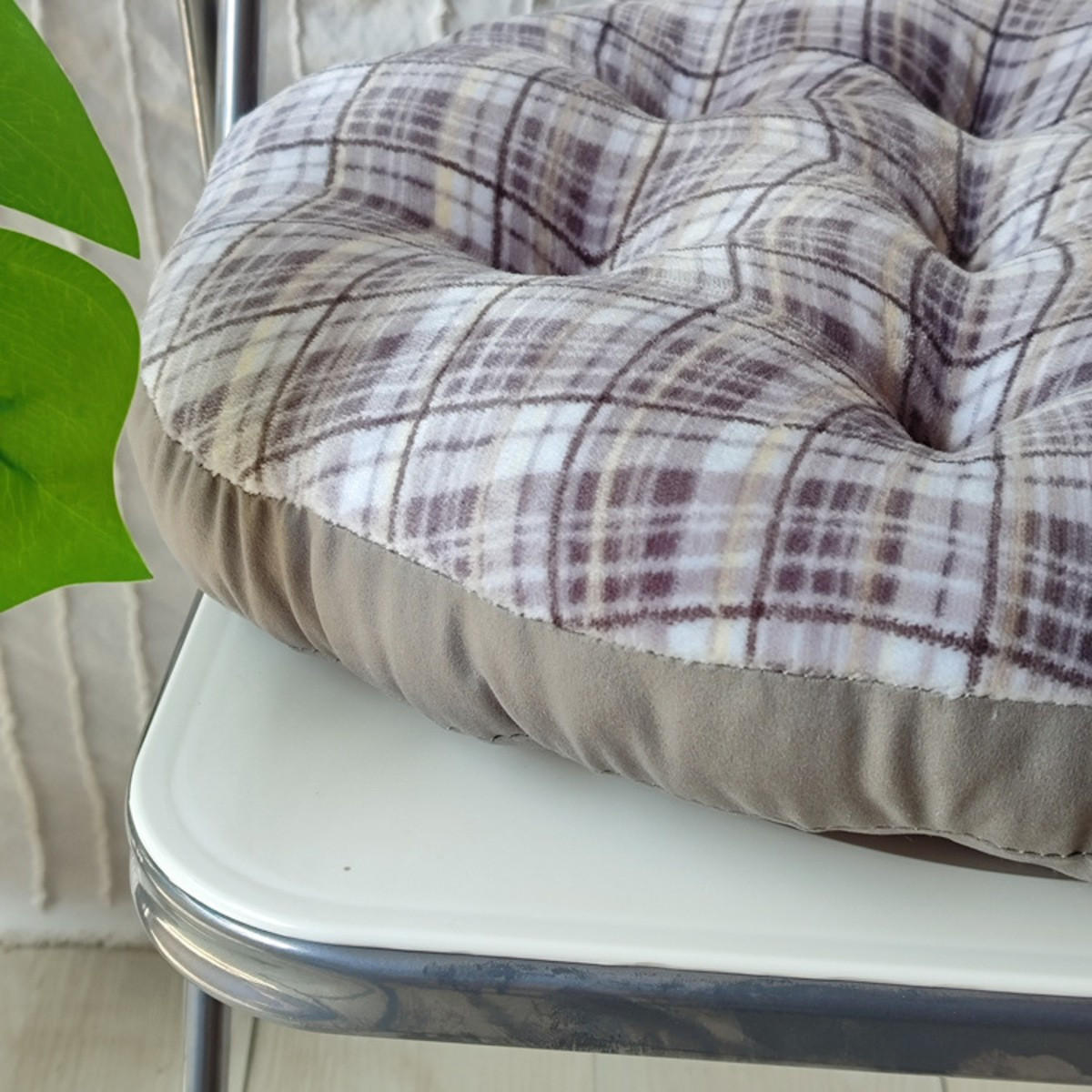 GARTENHOCKERAUFLAGE 40/40/8cm - Silberfarben, Textil (40/8/40cm) - Authentics