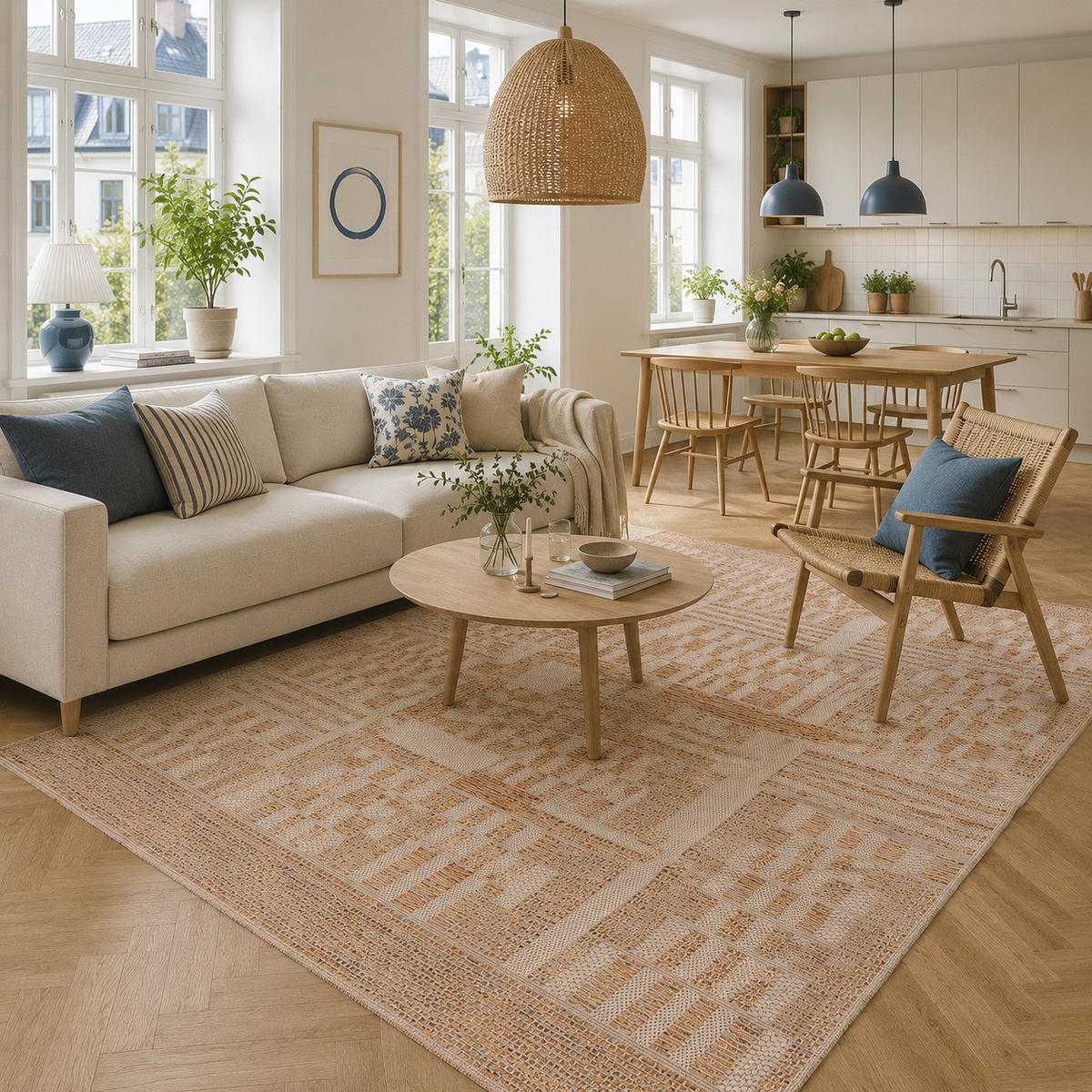 PANAMA IN- UND OUTDOOR TEPPICH - Beige, Textil (160/235cm) - Pergamon