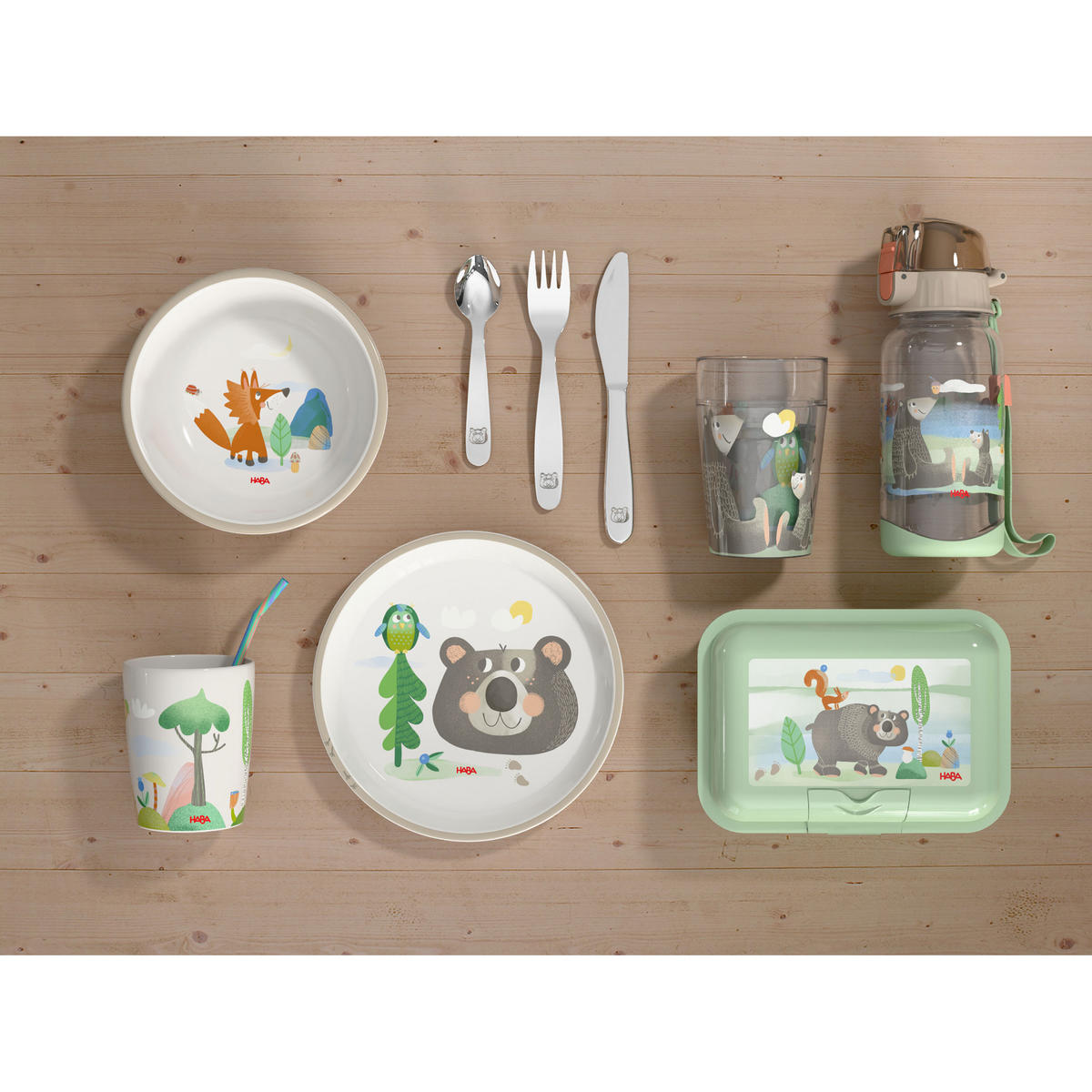 KINDERBESTECK Wald, 3-tlg. - Multicolor, Metall - Haba