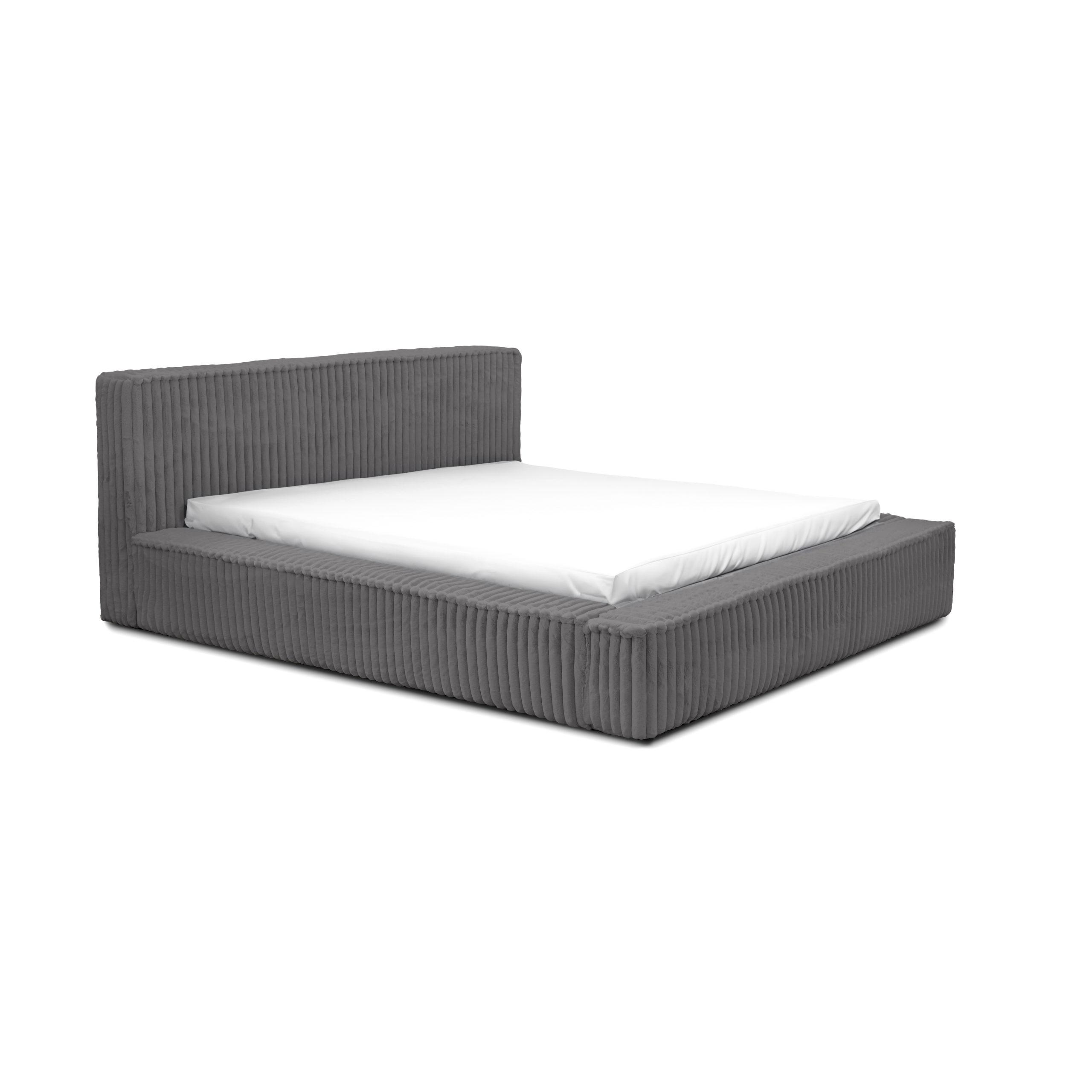 POLSTERBETT Doppelbett Lettera 160x200 - Grau, Holz/Textil (160/200cm) - Fedve