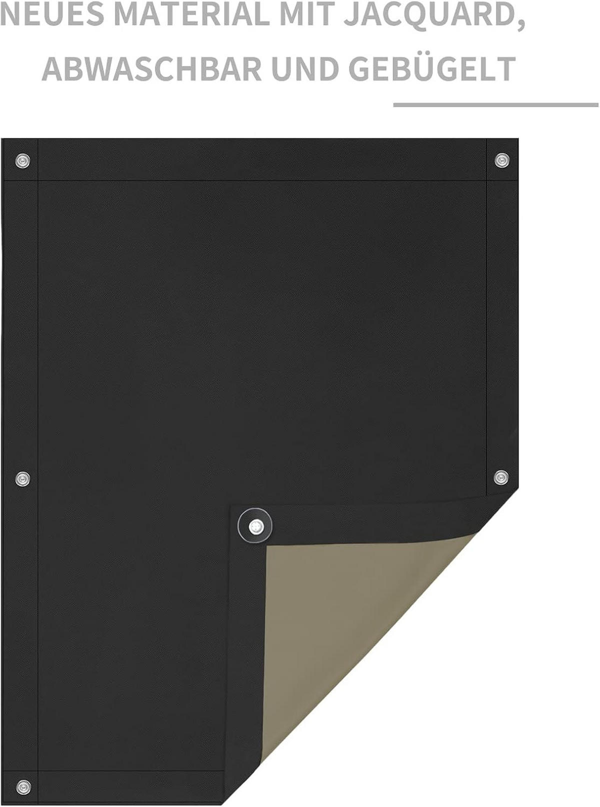 ROLLO für Fenster ohne Bohren 76 x 93 cm Schwarz - Schwarz, Kunststoff (76/93cm) - Woltu