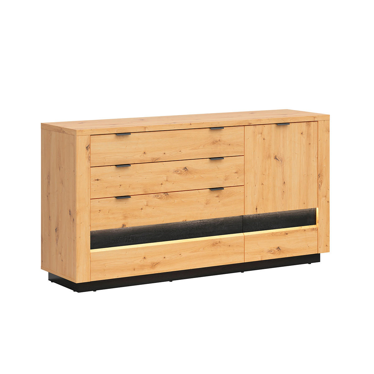 SIDEBOARD Glenn Holz und Schwarz - Schwarz, Holzwerkstoff (161/85/42cm) - Petits-meubles