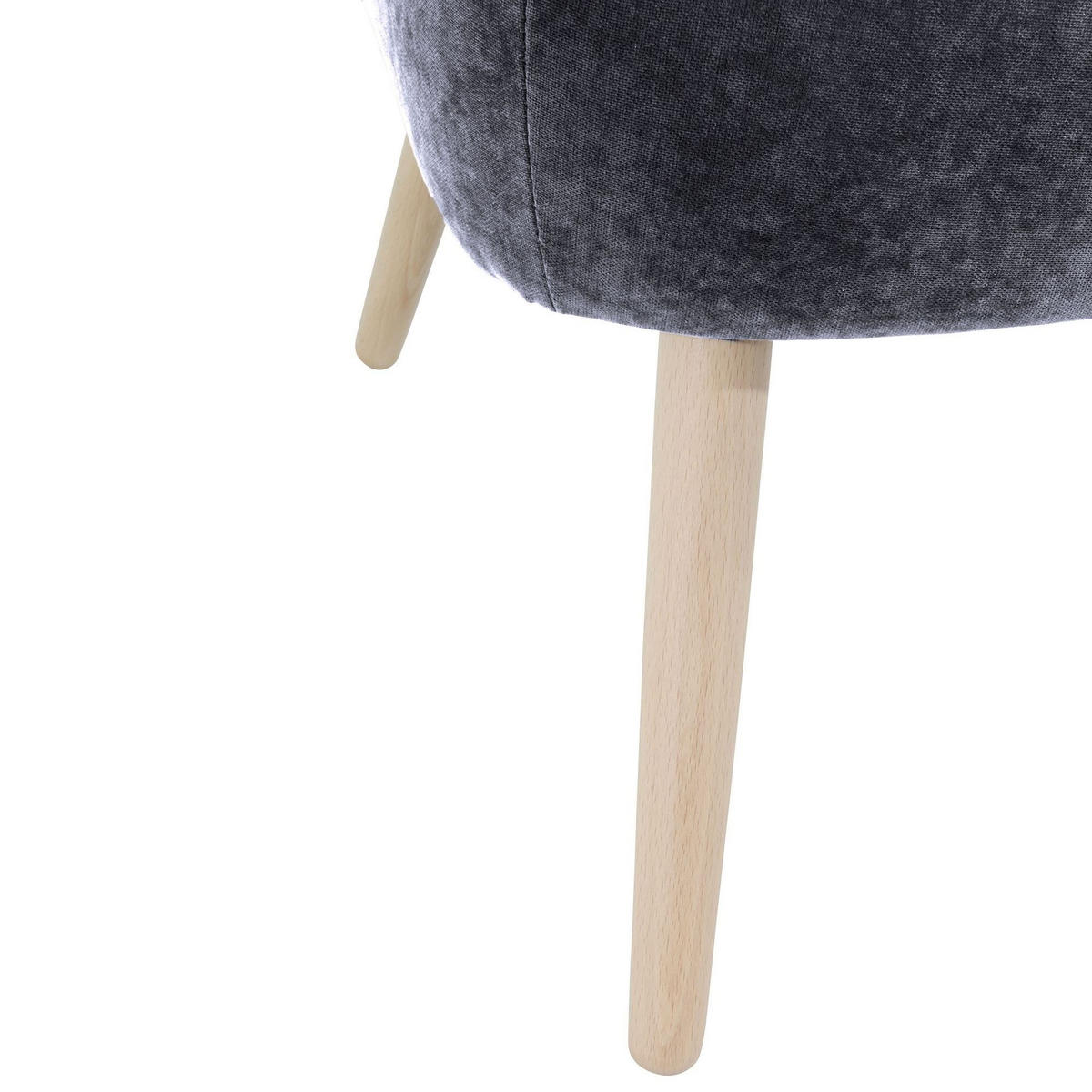 SESSEL Kathy Bezug Veloursstoff Buche natur / anthrazit - Anthrazit, Kunststoff (70/86/69cm) - 58aufmkessel