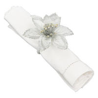 SERVIETTENRINGE Weihnachtsstern 2er-Set - Silberfarben, Kunststoff (9/7/9cm) - Atmosphera Createur d´interieur