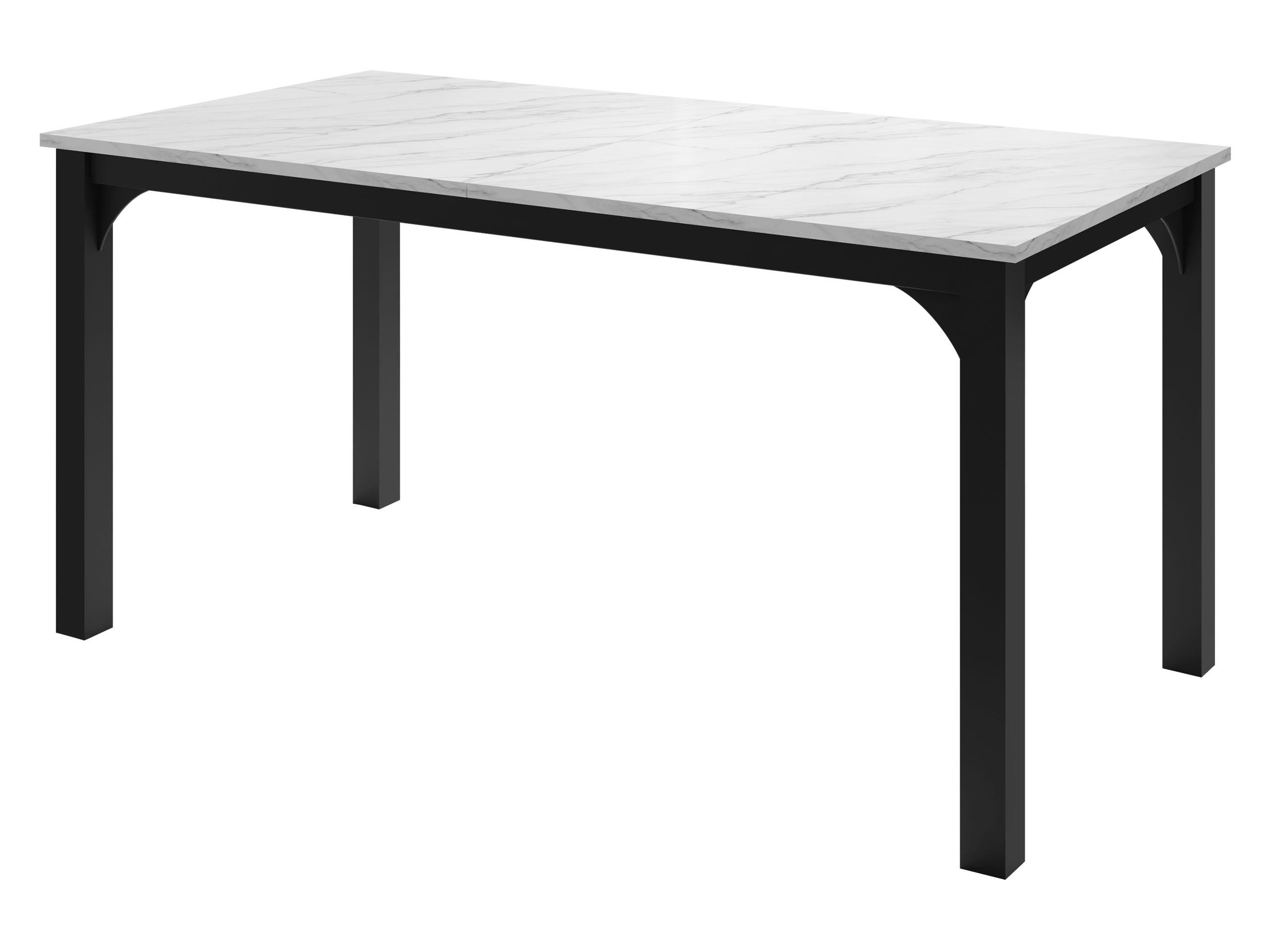 Mirjan24 Esstisch Weiß, Schwarz 90x76x160 cm