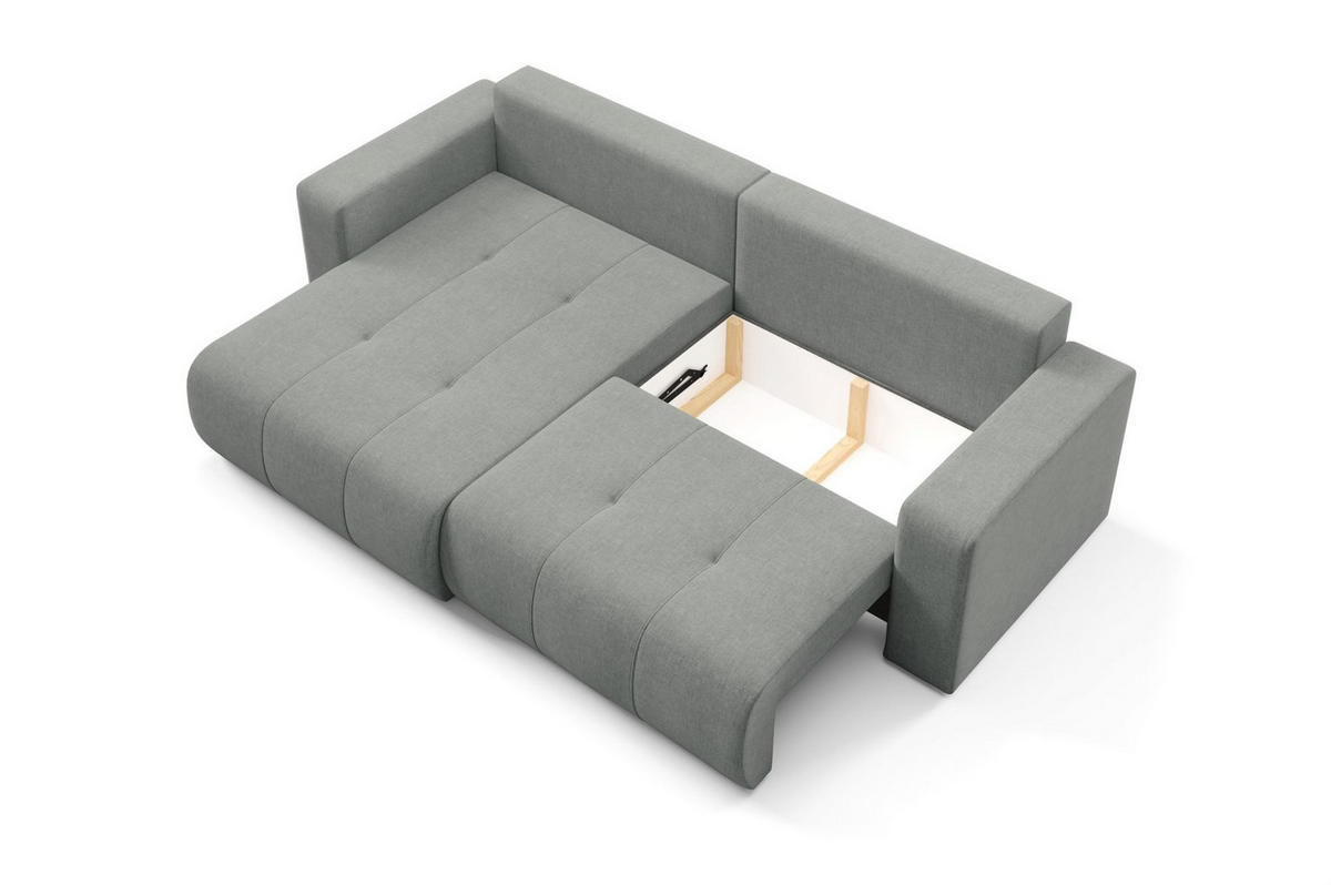 ECKSOFA Augusto - Grau, Holzwerkstoff/Textil (244/149cm) - Fun Möbel