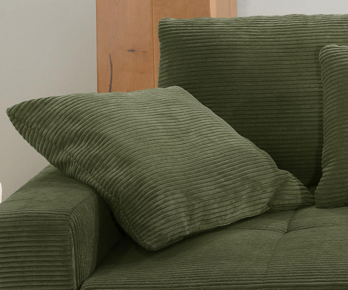 BIG-SOFA mit 2 Bettkästen, viel Stauraum, B274/T113/H84 cm, Liegefläche 103x241 cm, Cord Grün / 15262 - Grün, Kunststoff/Textil (284/84/113cm) - luma-home