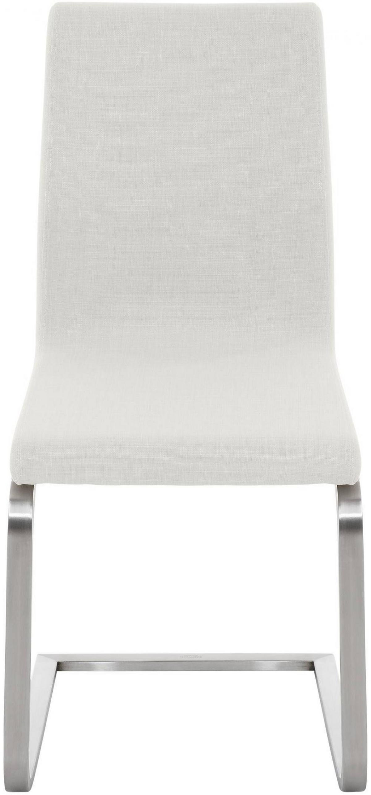 SCHWINGSTUHL Stoff Weiß - Edelstahlfarben/Weiß, Textil/Metall (40/90/50cm) - CLP