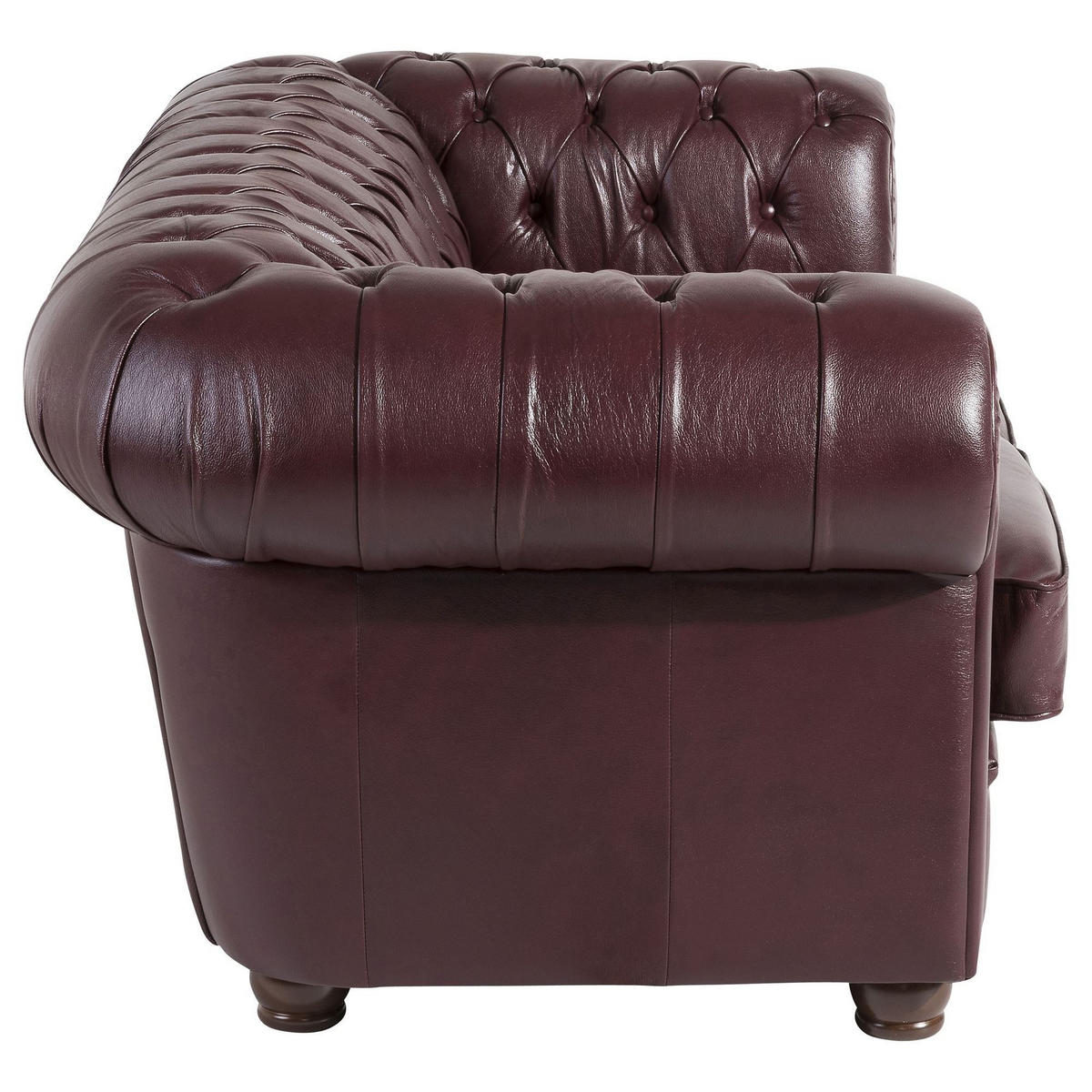 SOFA 2-Sitzer Kalea Bezug Wischleder Buche nussbaum dunkel / rot - Rot, Leder (172/76/98cm) - 58aufmkessel