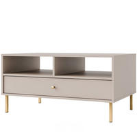 KAFFEETISCH FLOREN, Creme/Gold - Creme, Holzwerkstoff/Metall (65/100.2/50cm) - KONSIMO®