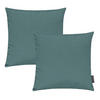 KISSENHÜLLE 2er Set Fino uni 50/50 cm - Petrol, Textil (50/50cm) - Magma Heimtexx