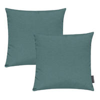 KISSENHÜLLE 2er Set Fino uni 40/40 cm - Petrol, Textil (40/40cm) - Magma Heimtexx