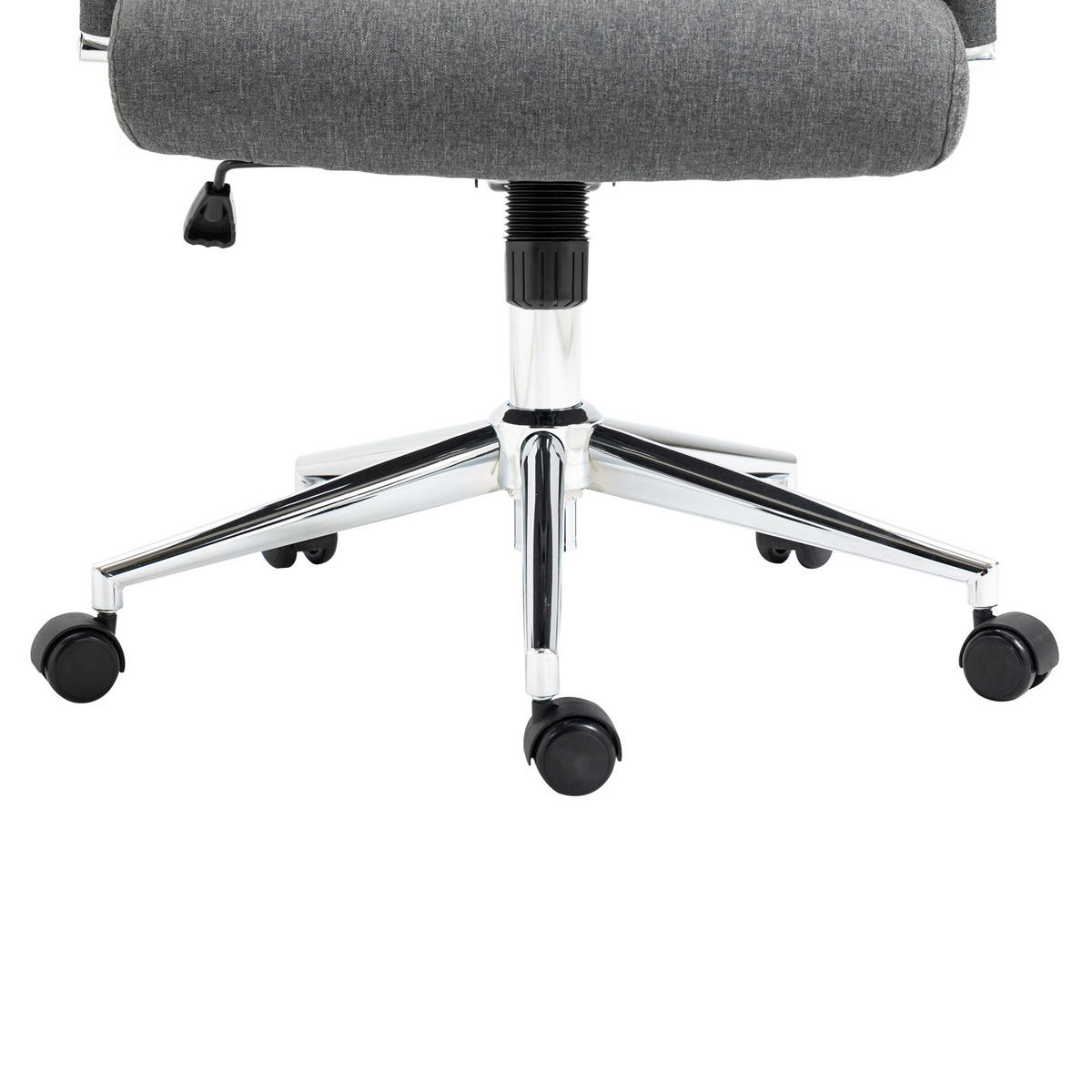 SCHREIBTISCHSTUHL OFFICE COMFORT LB Stoffbezug Dunkelgrau - Dunkelgrau/Silberfarben, Textil/Metall (56/103/64cm) - SVITA