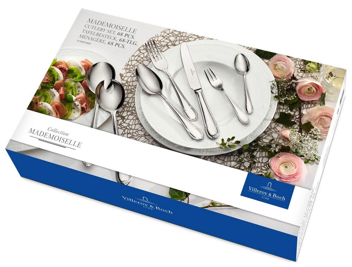 TAFELBESTECK Mademoiselle silber 68er Set - Silberfarben, Metall - Villeroy & Boch