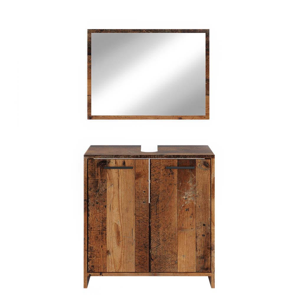BADMÖBEL-SET Kiko Eiche rustikal 2 Teile - Wildeiche, Holzwerkstoff (58/60/33cm) - Vicco