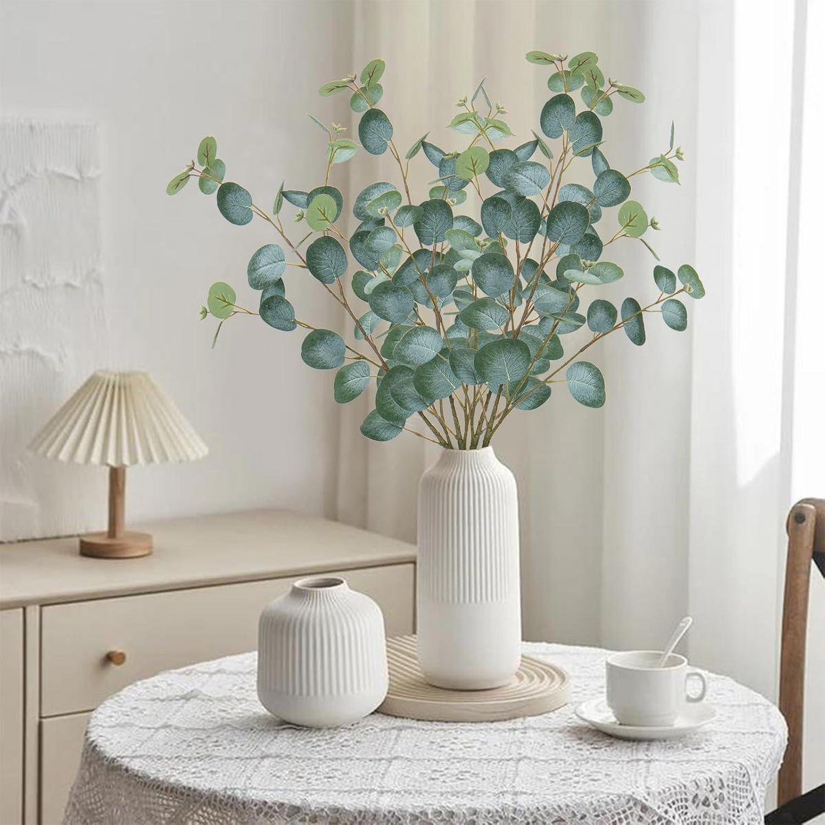 KUNSTPFLANZE Eukalyptus Zweige 3er Set 81 cm - Grün, Kunststoff (81cm)