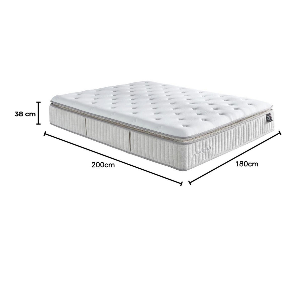 BOXBETT BOHEM Bett mit Matratze 180x200 - Beige, Holz (180/200cm)