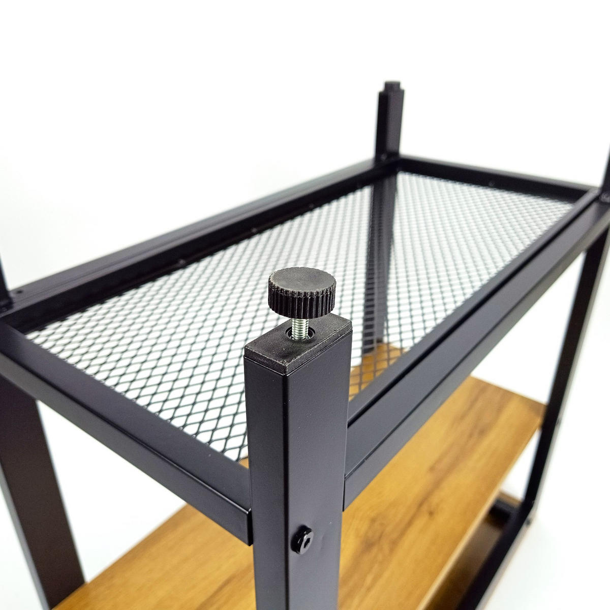 BEISTELLTISCH Metall Holzoptik Erlefarben Schwarz 3 Ablagen 59x30x60 cm - Erlefarben/Schwarz, Holzwerkstoff/Metall (30/59/60cm) - Begryf