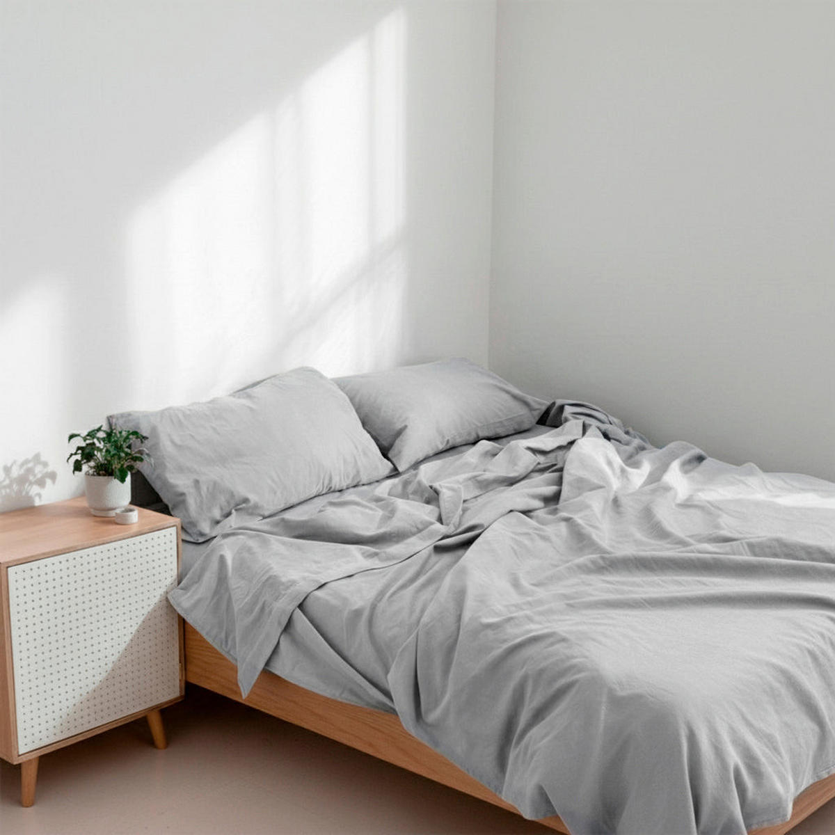 OBERLAKEN Basic Hellgrau 240x270 cm (Übergrösse) - Grau, Textil (240/270cm) - Happy Friday