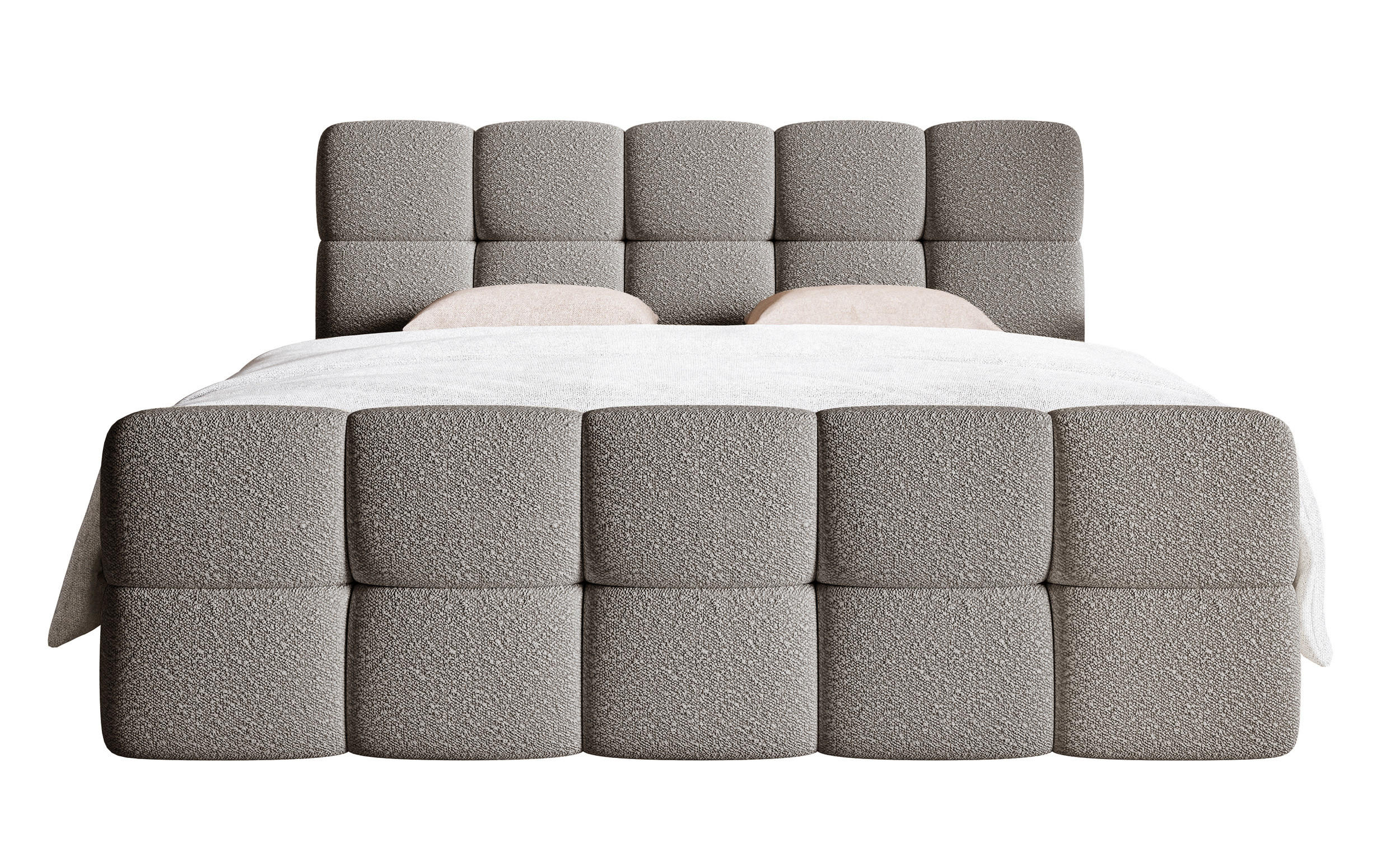 BOXBETT Cloudy Grau Boucle-Bezug 140/200 cm - Grau, Textil (140/200cm) - Selsey
