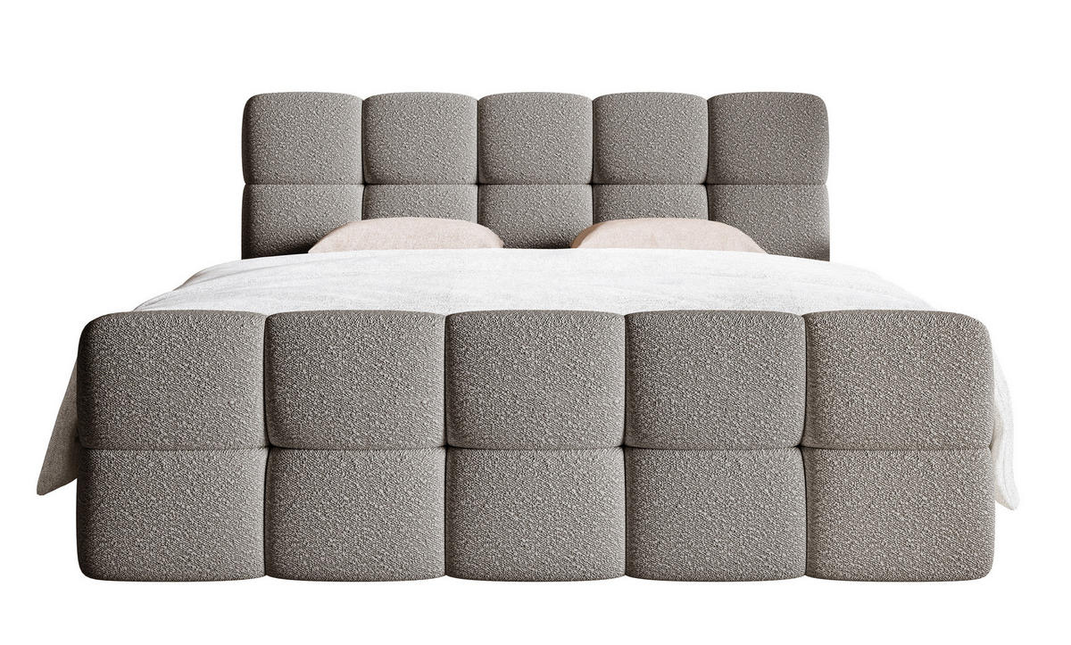 BOXBETT Cloudy Grau Boucle-Bezug 180/200 cm - Grau, Textil (180/200cm) - Selsey