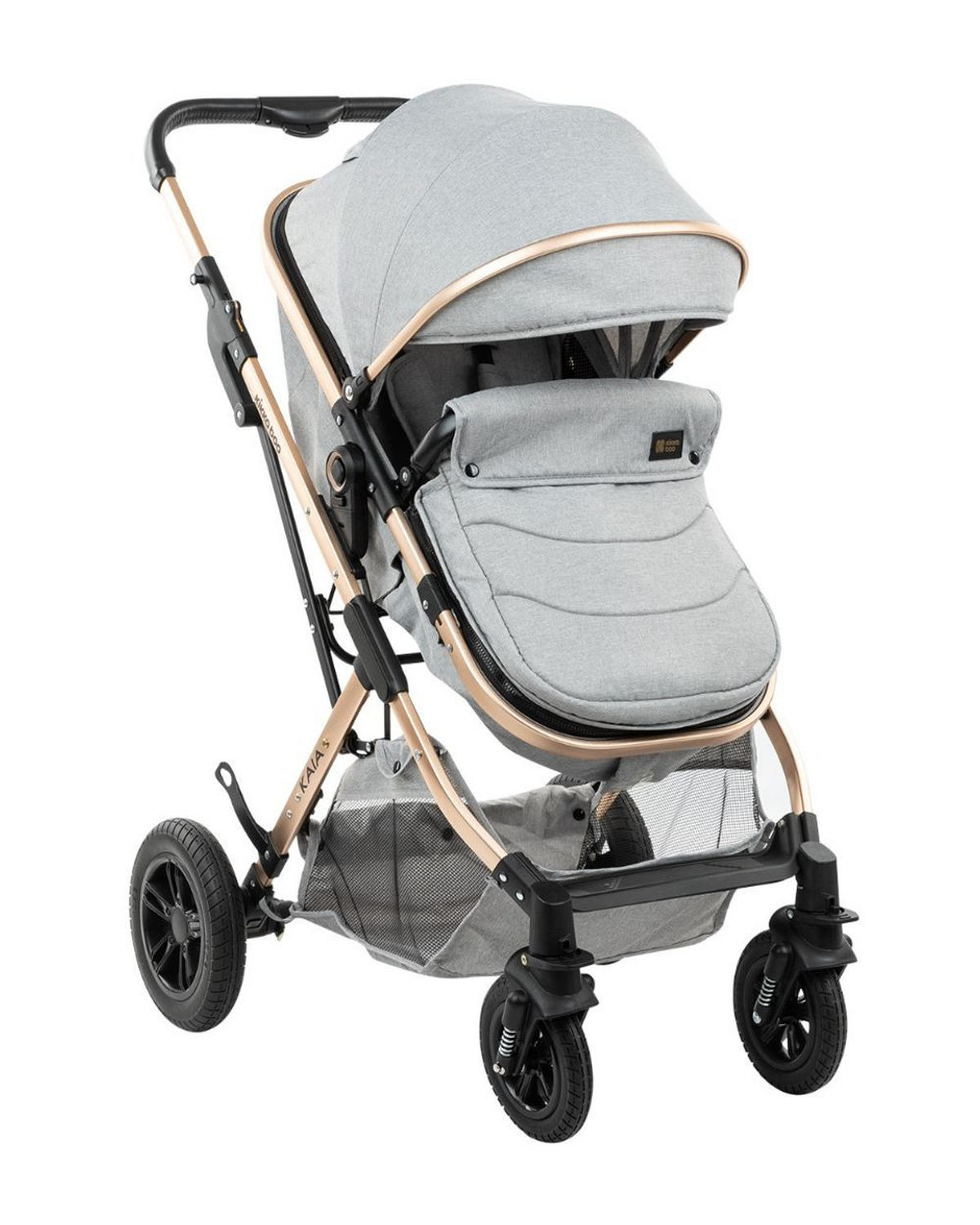KOMBIKINDERWAGEN Kaia 3 in 1 hellgrau Autositz, Adapter, Babywanne, Sportsitz - Grau, Metall (94/60/104cm) - Kikka boo