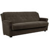 SOFA 3-Sitzer mit Bettfunktion Kaylyn Flockstoff braun - Braun, Kunststoff (83/89/207cm) - 58aufmkessel