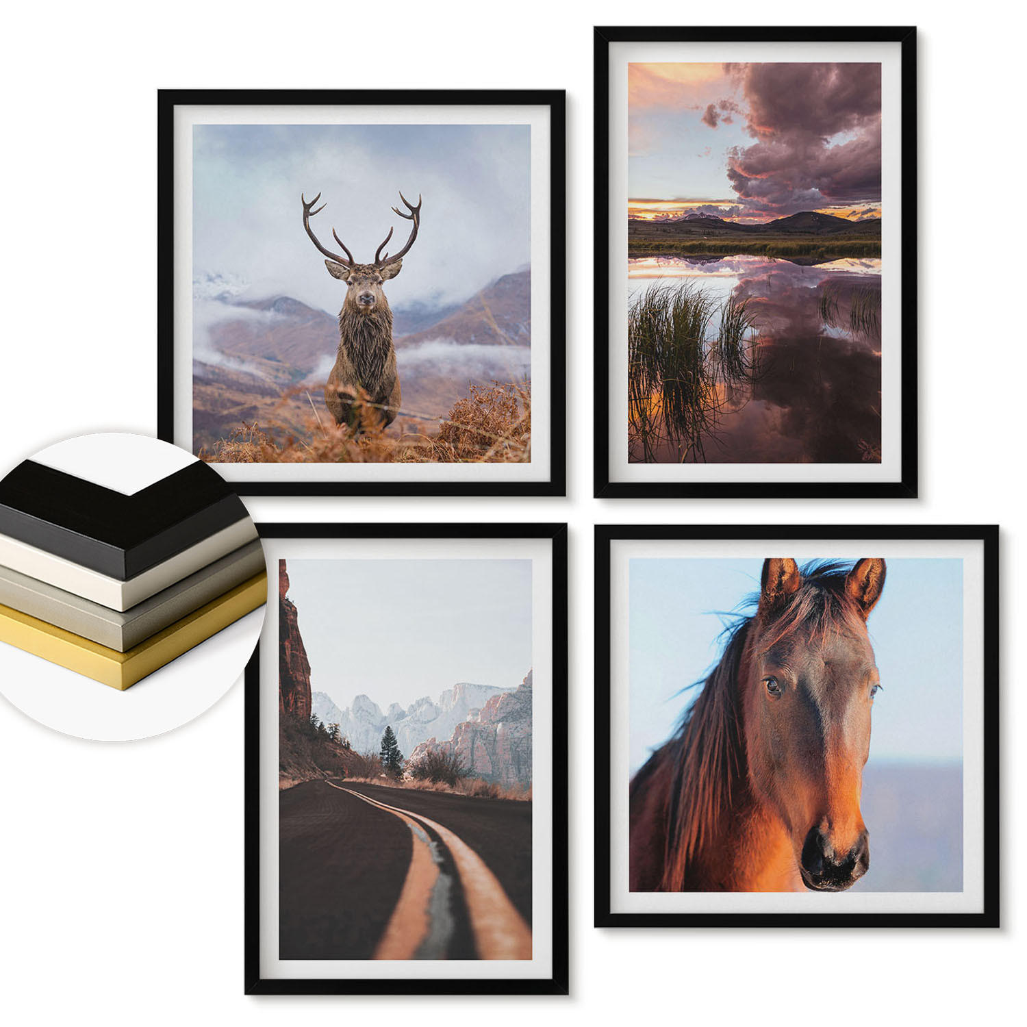ArtPrintCave Wandbilder Schwarz 50x50 cm