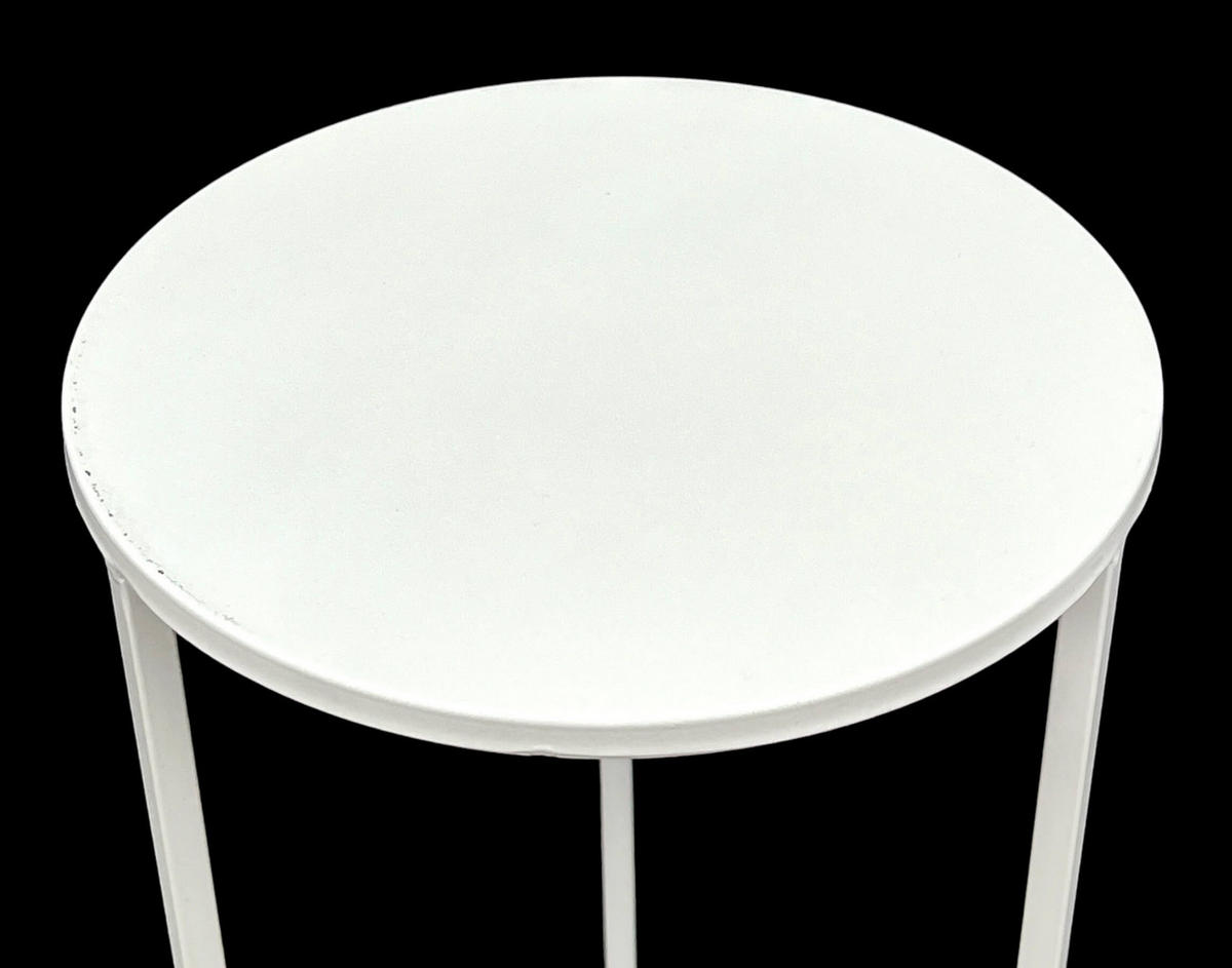 BLUMENHOCKER Metall Weiß Rund 60 cm - Weiß, Metall (25/60/25cm) - DanDiBo