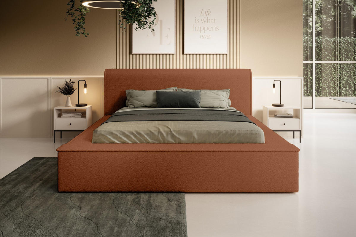 POLSTERBETT aus Polstermaterial Pedrosa 180x200 cm, Braun - Braun, Textil (180/200cm) - Fedve