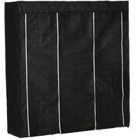 KLEIDERSCHRANK aus Stahl 43x150x162,5 cm Schwarz mit Kleiderstange, 10 Fächern und Reißverschlussabdeckung - Schwarz, Metall (150/162.5/43cm) - Modfu