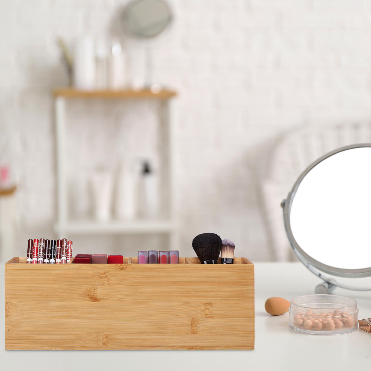 ORDNUNGSBOX - Hellbraun, Holz (35/12/14cm) - Relaxdays