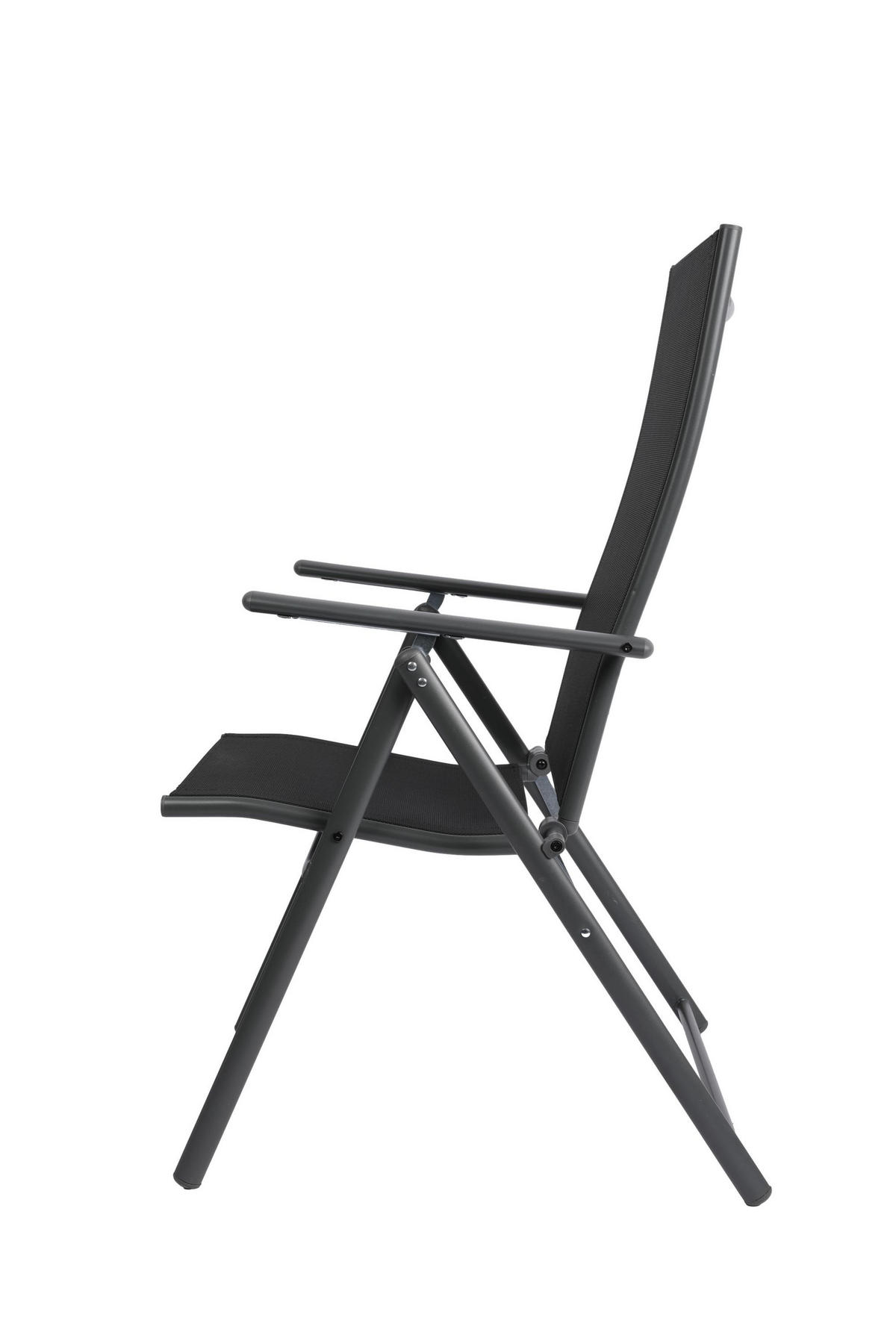 GARTENSTUHL ARUBA, faltbar, 4er Set - Anthrazit, Metall (57/106/68cm) - Albatros