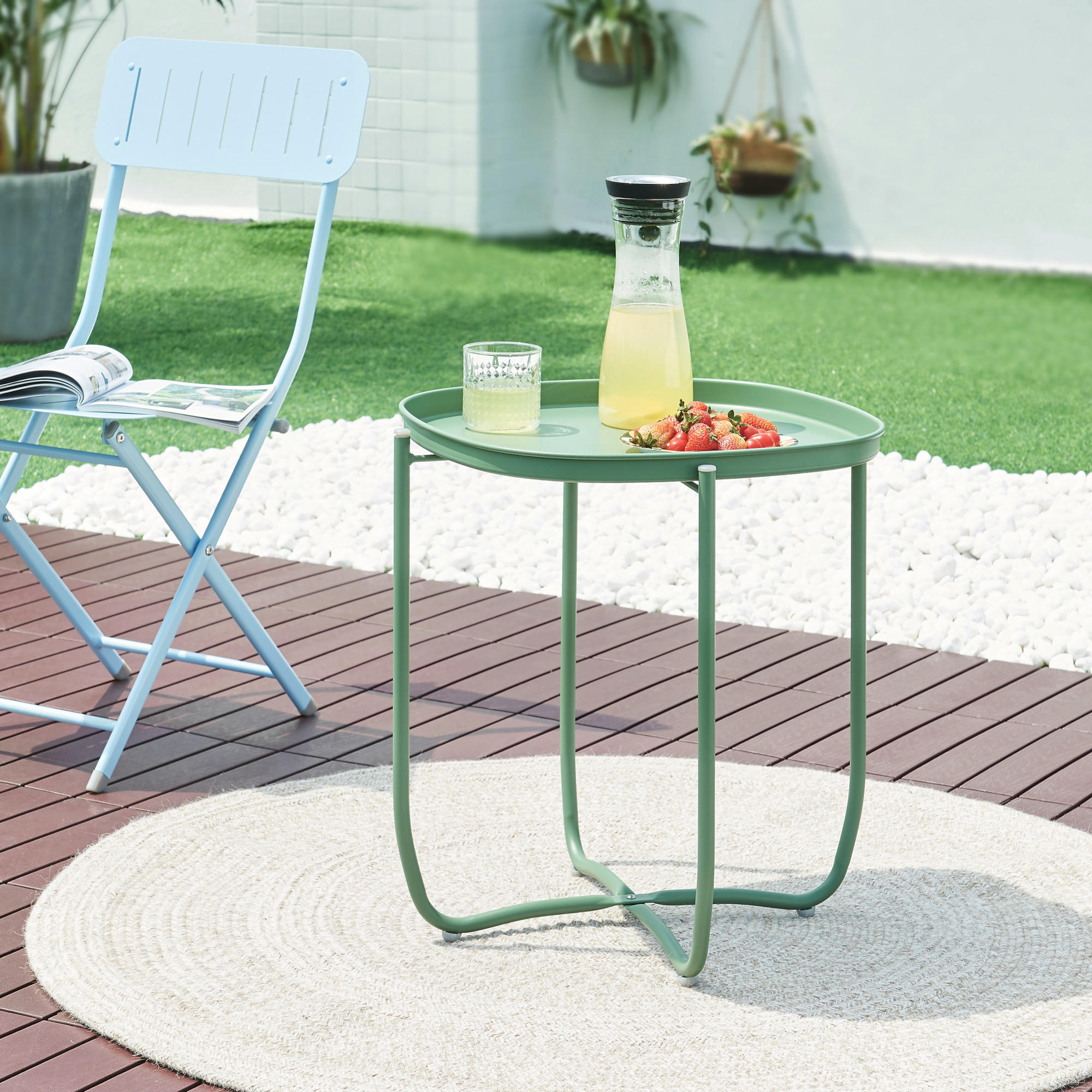 TABLETTTISCH Sandefjord - Grün, Metall (46/46/53cm) - [en.casa]