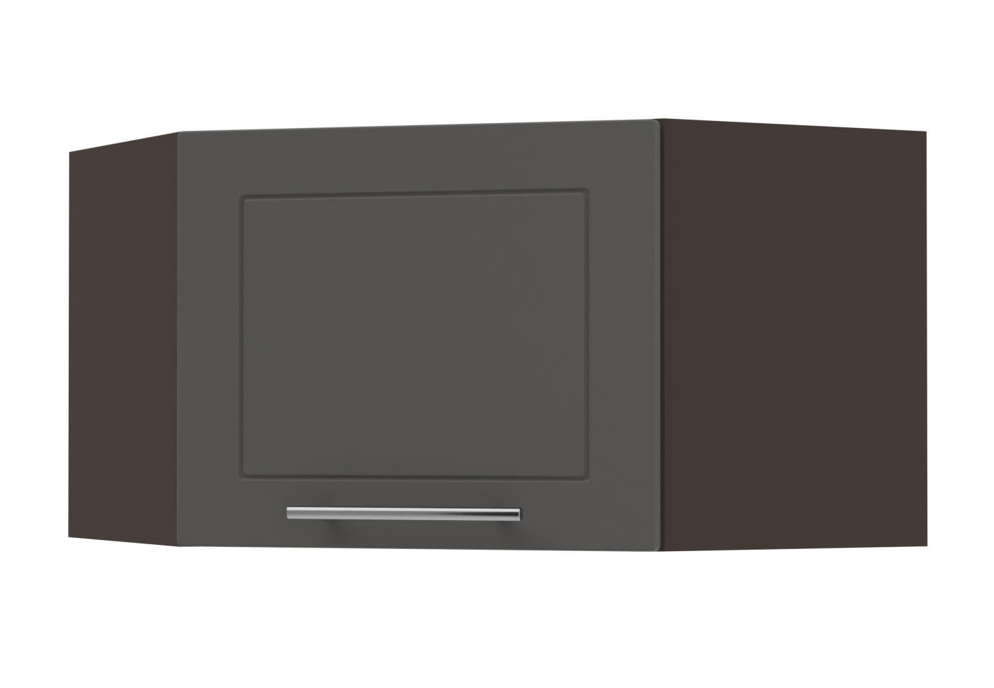 ECKHÄNGESCHRANK Kvantum W10/60/36 Graphit Matt / Lava Matt 60 / 60 / 36cm - Dunkelgrau/Graphitfarben, Holz/Holzwerkstoff (60/36/60cm) - Feldmann-Wohnen