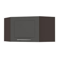 ECKHÄNGESCHRANK Kvantum W10/60/36 Graphit Matt / Lava Matt 60 / 60 / 36cm - Dunkelgrau/Graphitfarben, Holz/Holzwerkstoff (60/36/60cm) - Feldmann-Wohnen