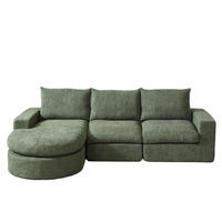 ECKSOFA,3-SITZER sofa Grün, Modular Sofa Chenille,ohne Montage - Grün, Textil (250/120cm) - PARAFTA HOME