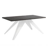 AUSZIEHTISCH XANDRO 140/80/76 cm mit Metallgestell, Weiß / Grigia Pietra - Weiß/Grau, Holzwerkstoff/Metall (80/140/76cm) - Idohome