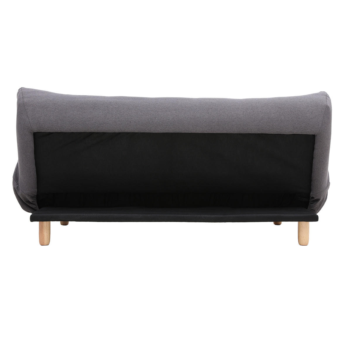 SCHLAFSOFA skandinavisch Dunkelgrau Eiche YUMI - Dunkelgrau, Textil (102/89/189cm) - Miliboo