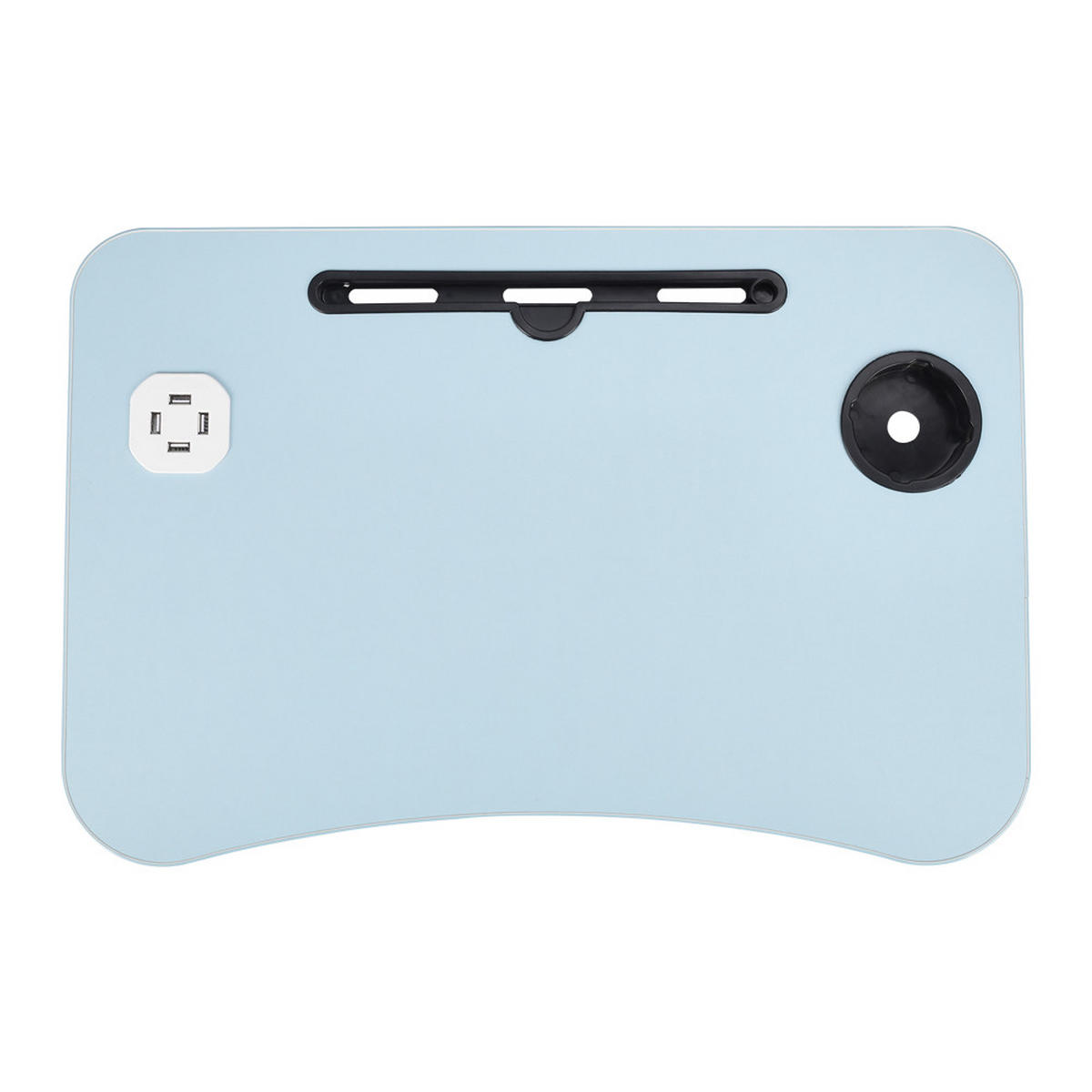 LAPTOPTISCH Klappbarer mit USB-Anschlüssen für Bett und Couch in Hellblau - Blau, Metall (40/60/28cm) - Livingandhome