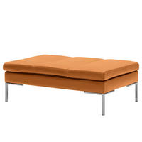 POLSTERHOCKER - Chromfarben/Cognac, Leder/Metall (108/40/69cm) - home24