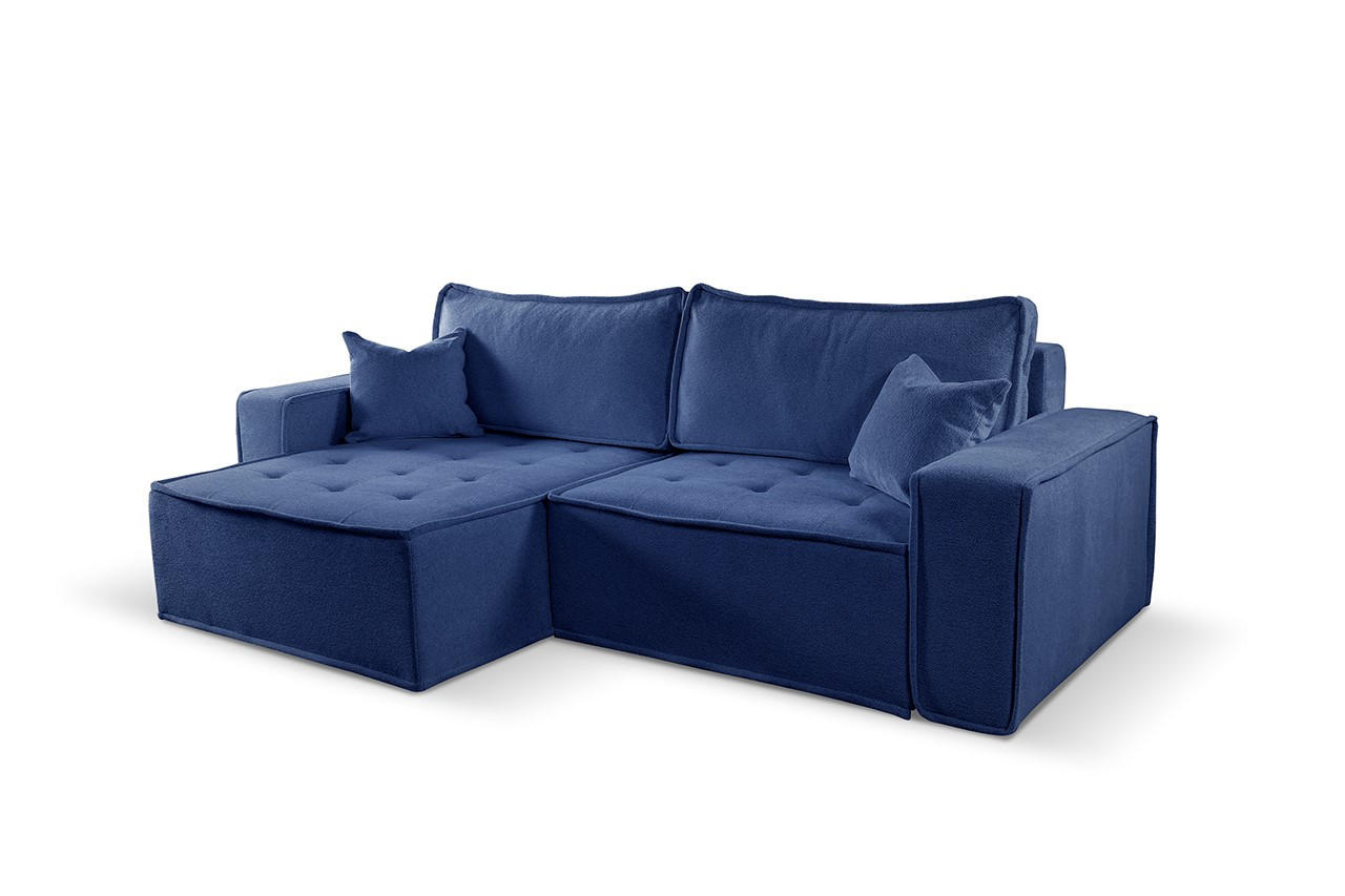 ECKSOFA Bohoo Mit Schlaffunktion Blau Links - Blau, Holz (140/248cm) - Kaiser Möbel