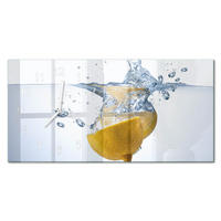 WANDUHR 60x30 cm - Wüste - Blau, Glas (60/30/0.4cm) - TULUP