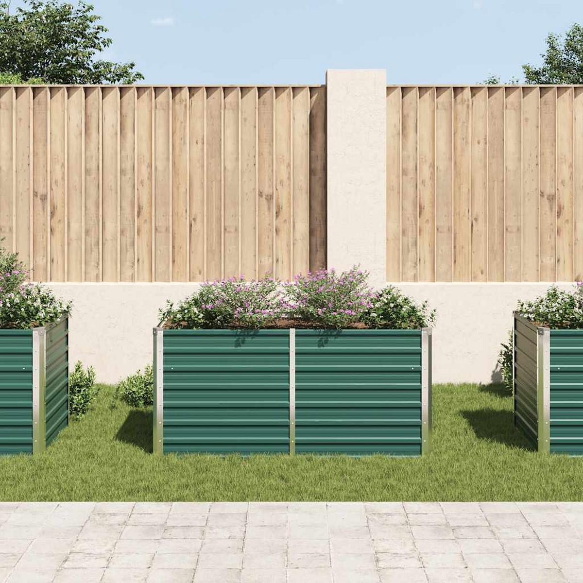 HOCHBEET für Garten OSKAR Grün 160x80x77 cm Metall - Grün, Metall (160/77/80cm) - DELUKE