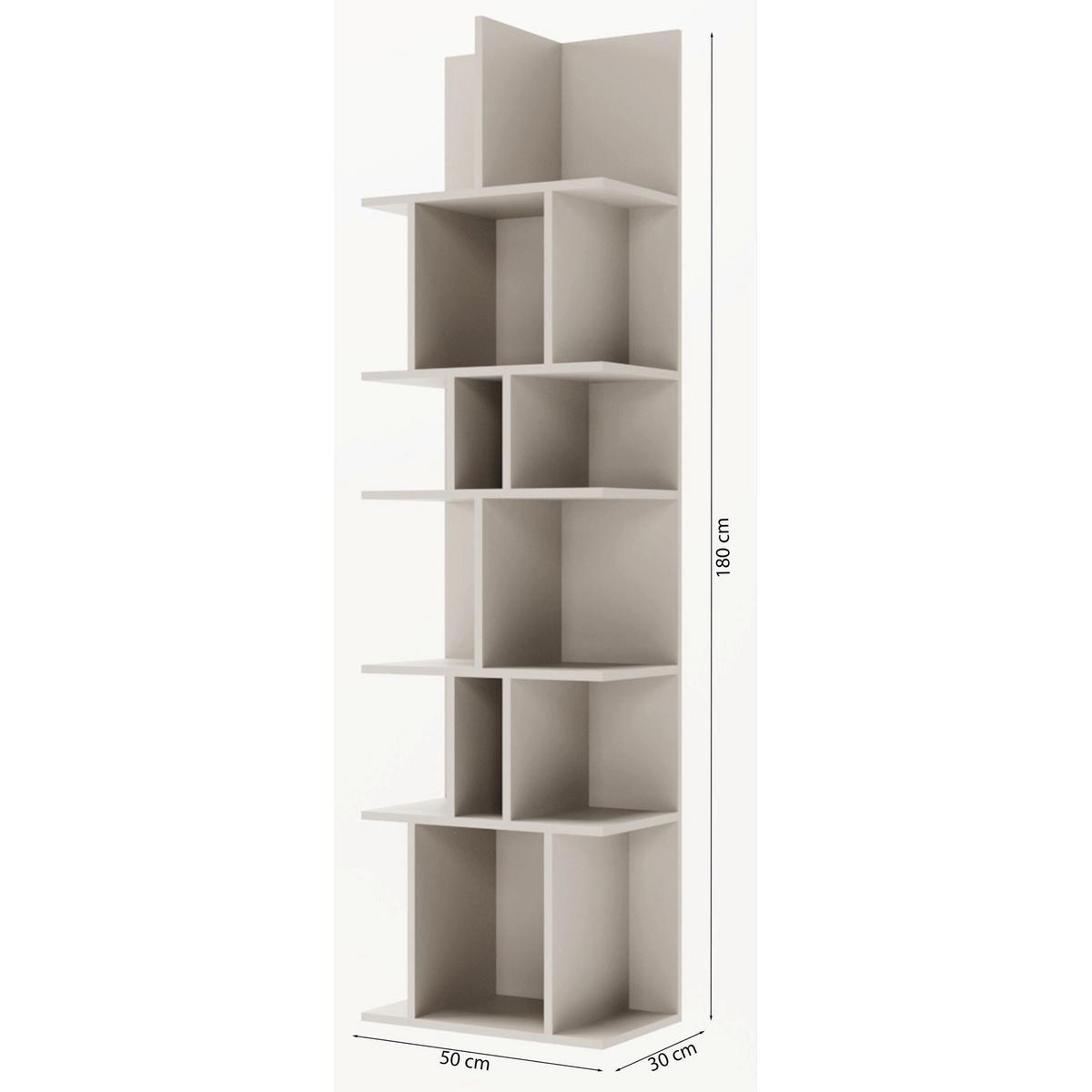 WANDREGAL Bemmi Greige 50 cm - Taupe, Holzwerkstoff (50/180/30cm) - Selsey