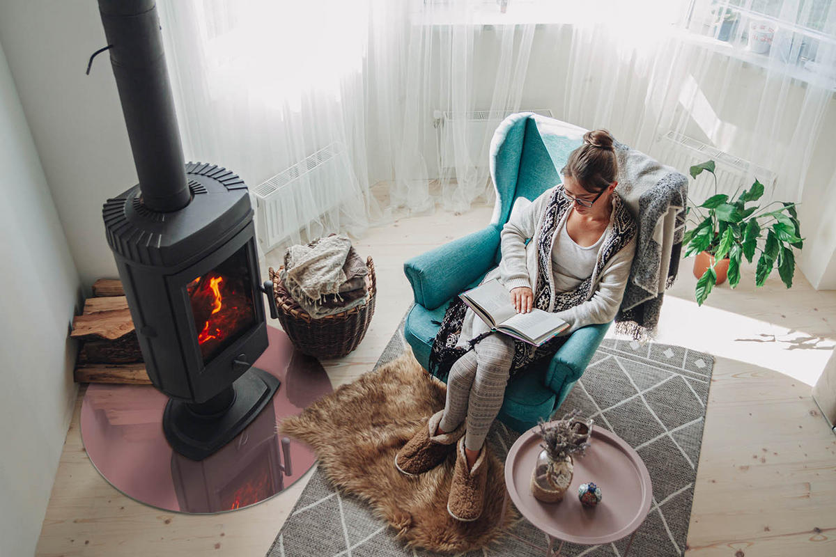 GLASPLATTE für Kamin Ø 70 cm Rosa - Pink, Glas (70/70/0.4cm) - ArtPrintCave