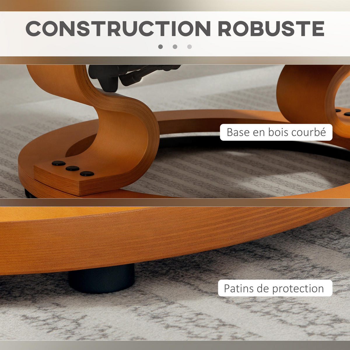 RELAXSESSEL DE-17407 130° neigbar, 360° drehbar mit Fußstütze Creme - Creme, Holz (85/104/76cm) - ComfortXL